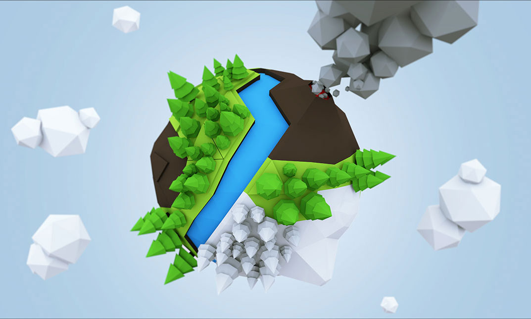 Low Poly Planet in Cinema 4D