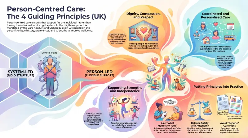 4 Principles of Person Centred Care Infograph