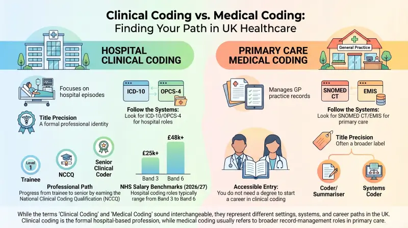 Clinical Coding vs Medical Coding Infograph